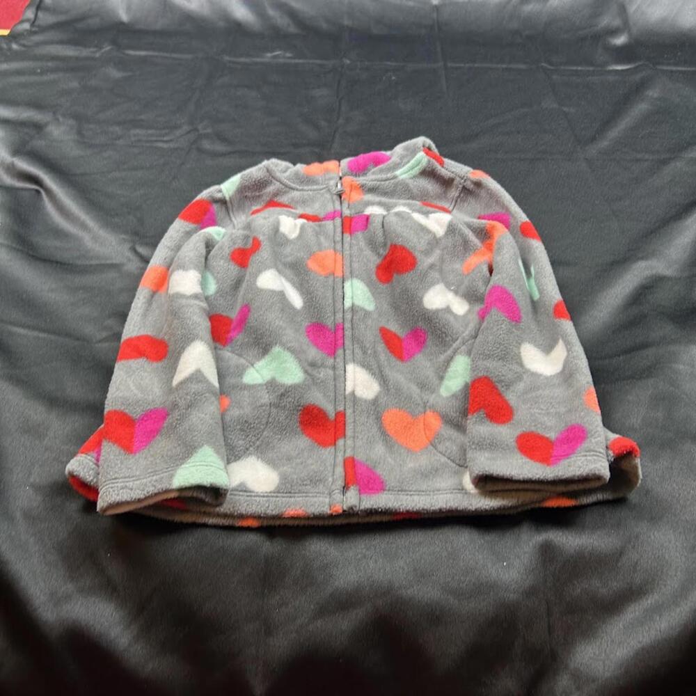 Crazy 8 GIRLS‎ Grey Jacket with Multi-Colored Hearts & Hood Size 5T